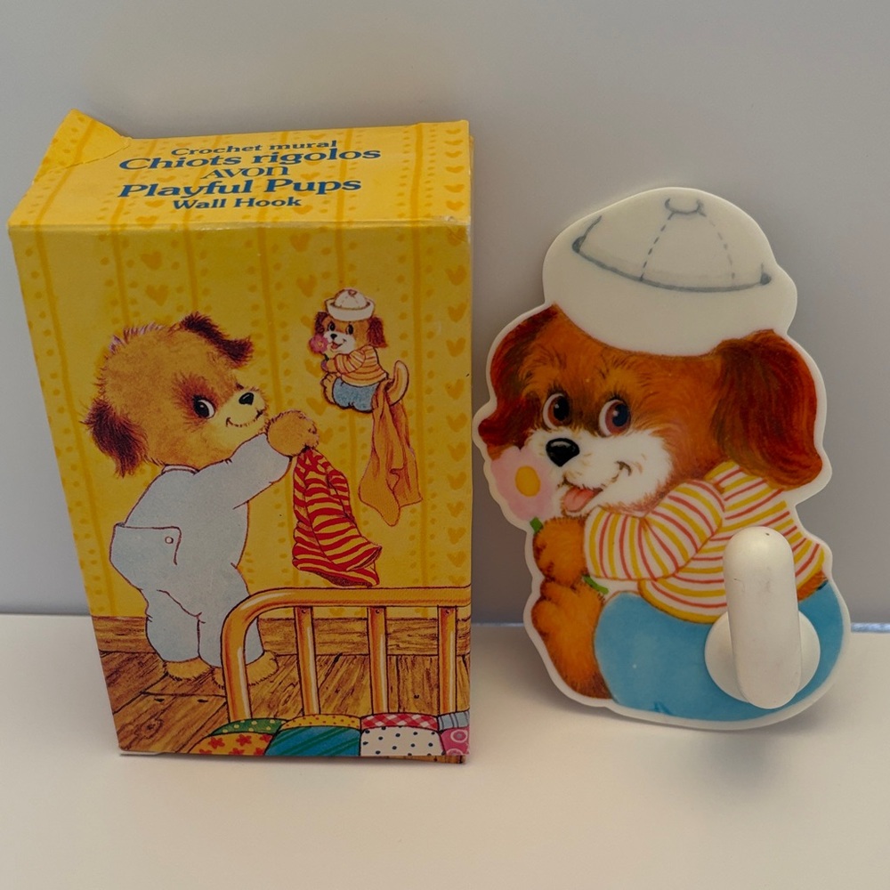 VTG Avon Playful Pups Wall Hook NIB